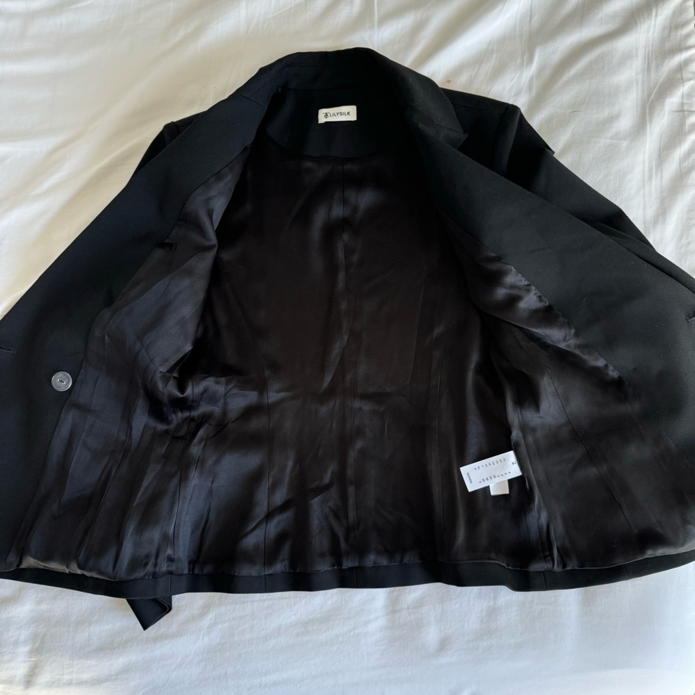L'Agence Black Double-Breasted Blazer with Gold Buttons - Picture 10 of 16